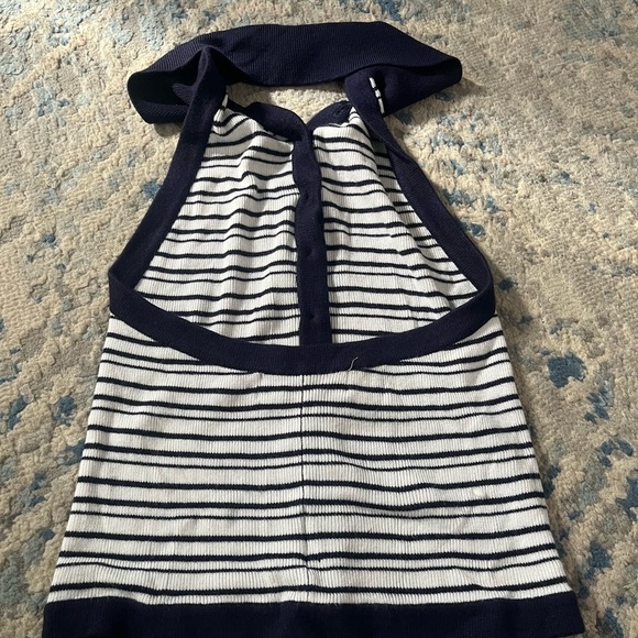 Urban Outfitters Preppy stripe backless collared tank MEDIUM - Picture 4 of 5